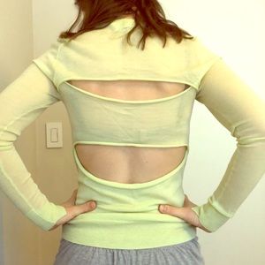 Never worn lime green A.L.C. Slashed back sweater